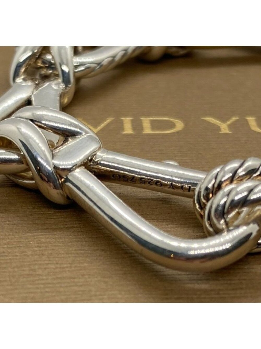 David Yurman 14mm Thoroughbred Loop Chain Bracelet 925 750 - Picture 12 of 12